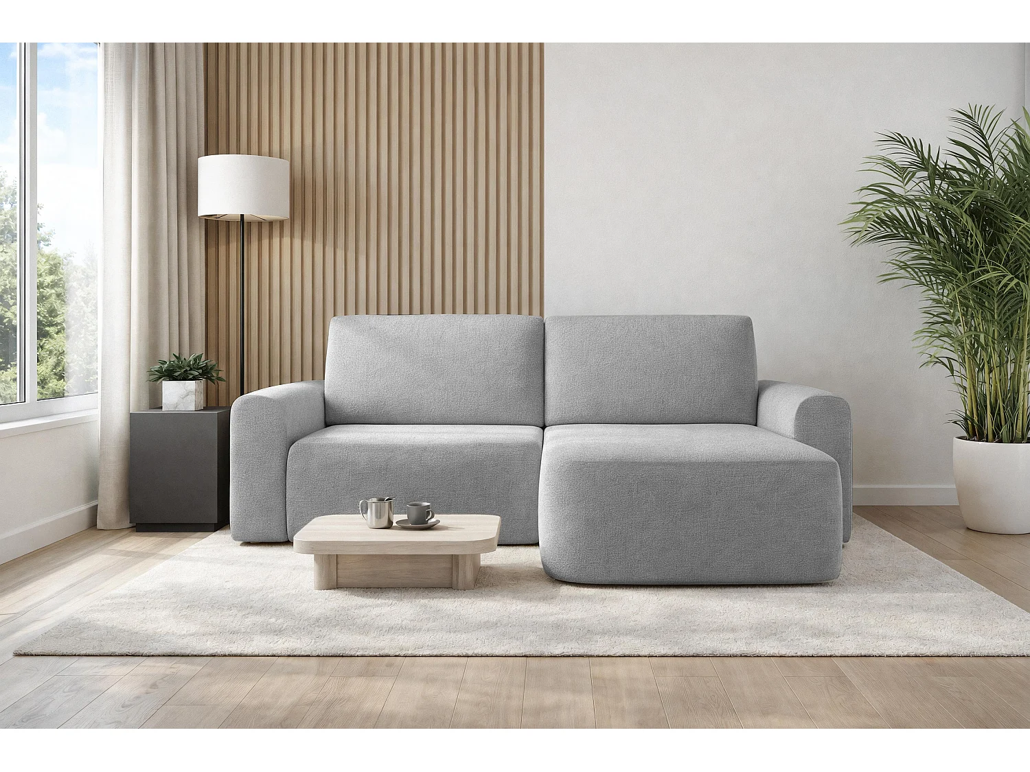 AX LIVING slaapbank Otterton 250 cm lichtgrijs R