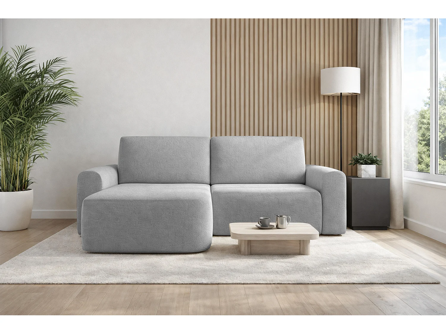 AX LIVING slaapbank Otterton 250 cm lichtgrijs L