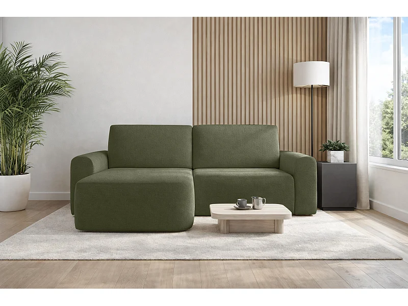 AX LIVING Sofa 250 cm breit mit Schlaffunktion Otterton in Olivgrün L