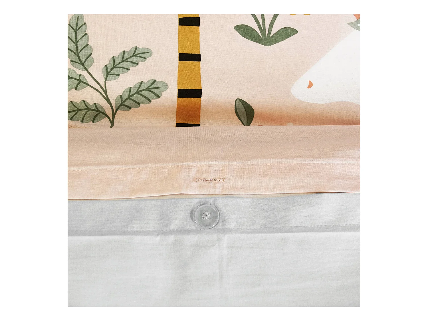 Ropa de cama de algodón reversible estampado unicornio/bailarina, 1