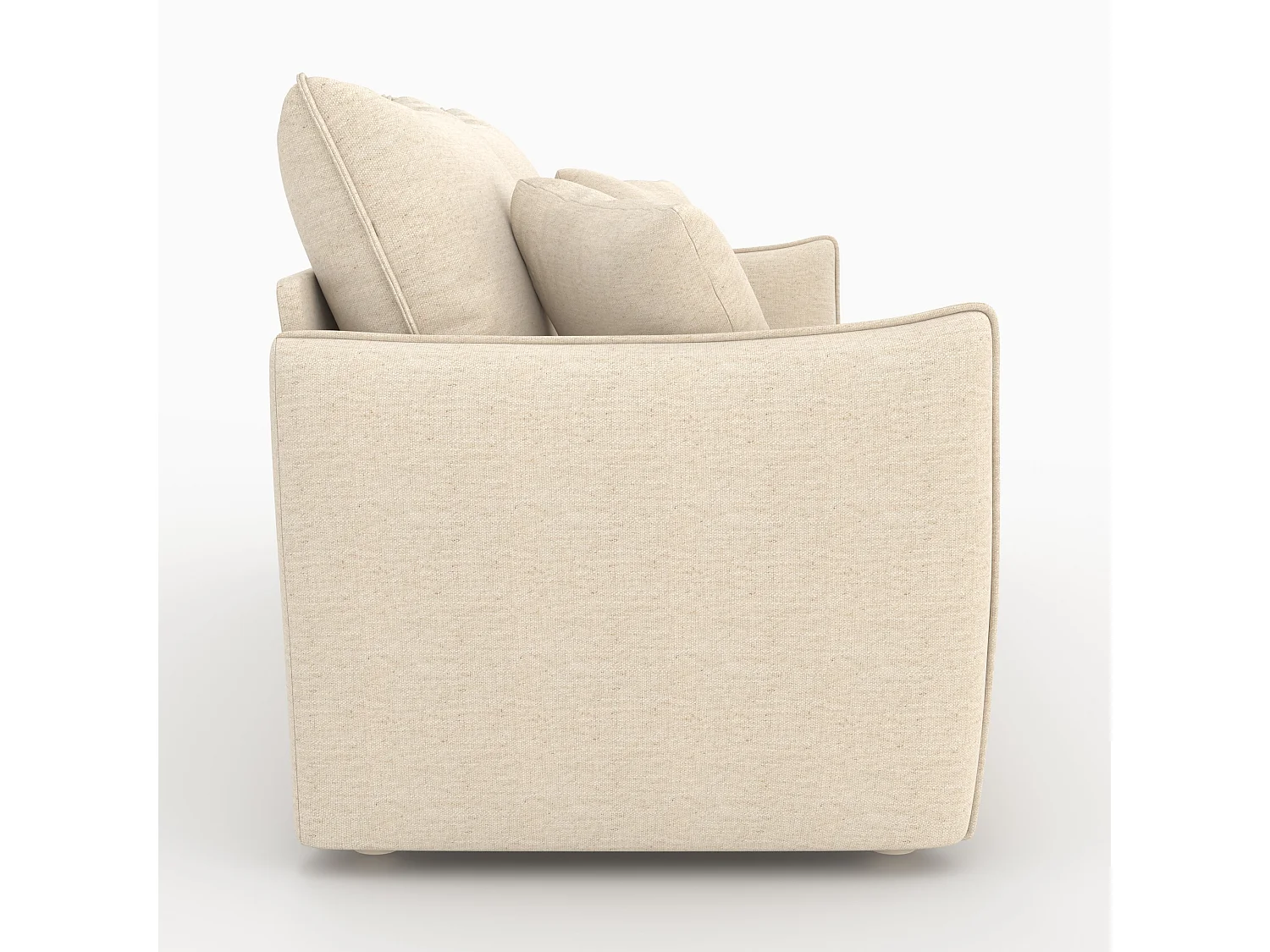 Sofá cama de 3 plazas en tela efecto lino blanco roto - Céleste