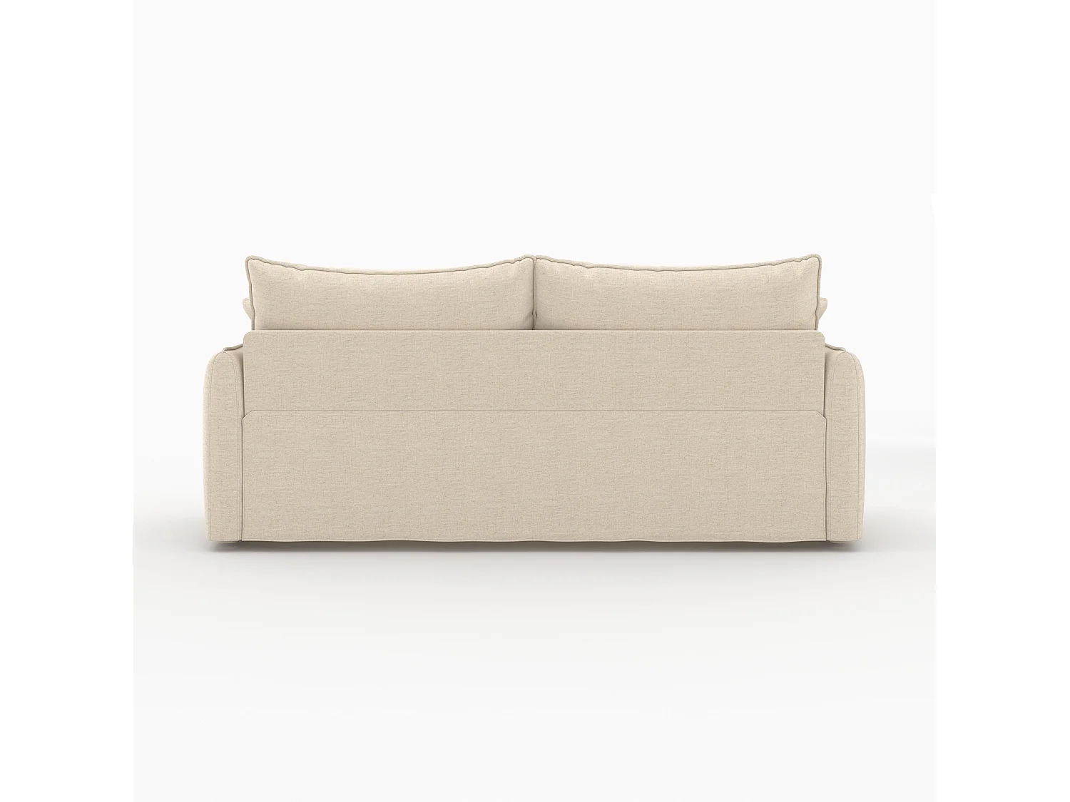 Divano letto 3 posti in tessuto effetto lino bianco sporco - Céleste