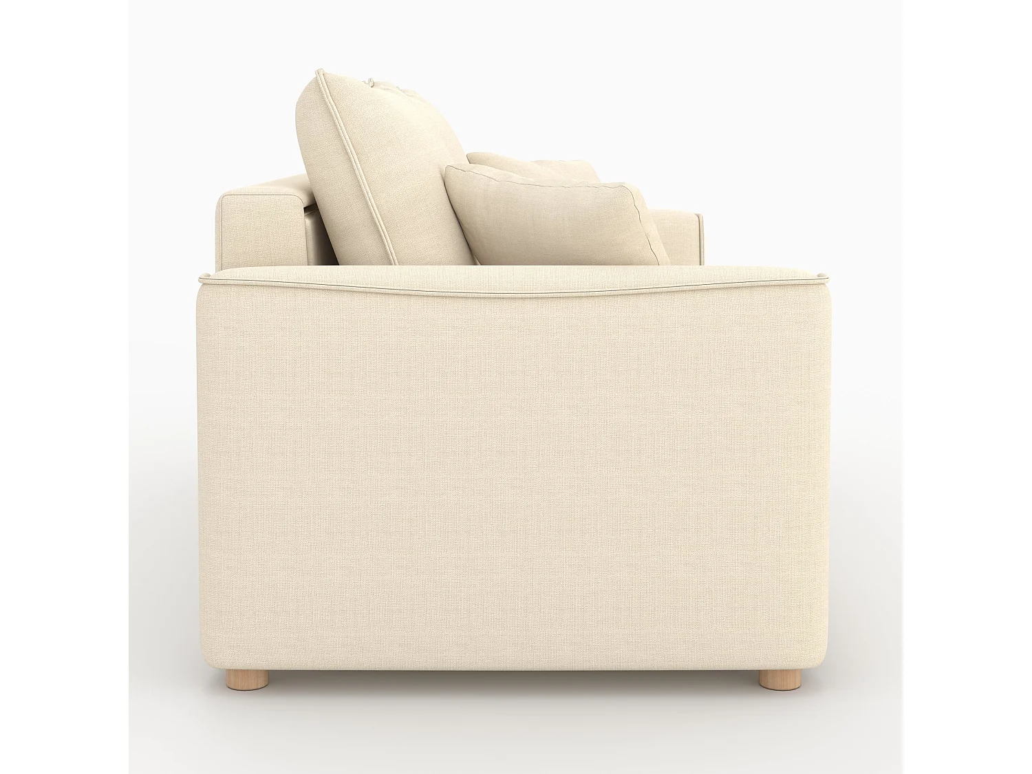 Sofá cama de 2 plazas en tela texturizada beige - Olympe