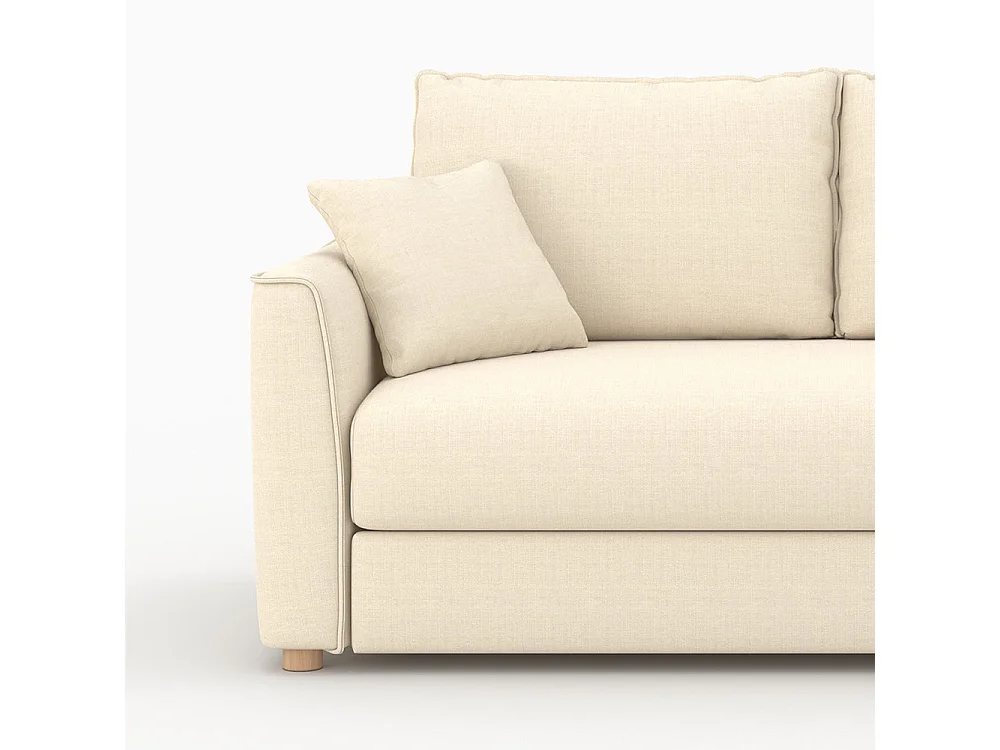 Sofá cama de 2 plazas en tela texturizada beige - Olympe