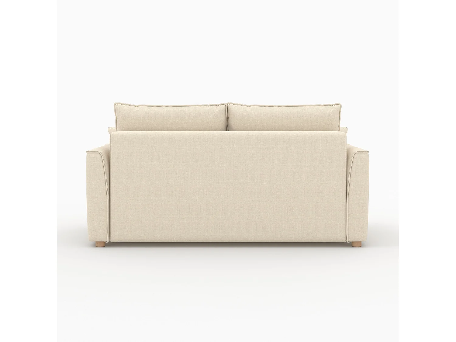 Canapé convertible 2 places en tissu texturé beige - Olympe