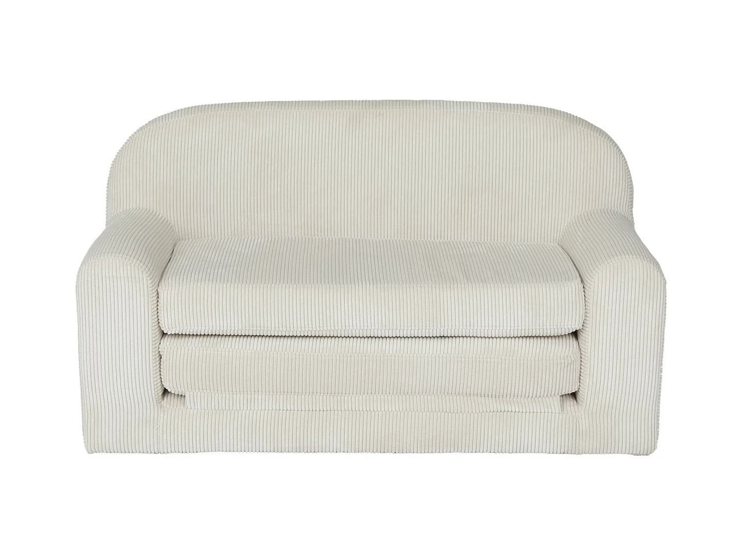Sofá cama infantil de pana desplegable crema