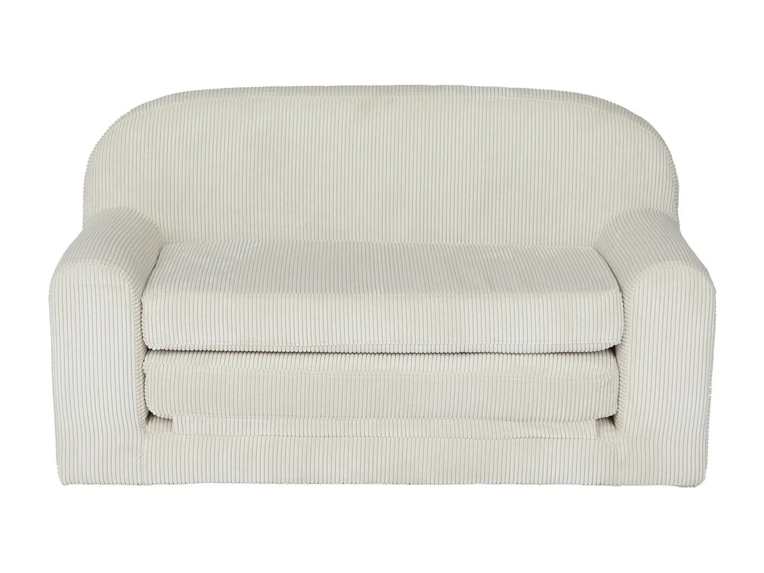 Sofá cama infantil de pana desplegable crema