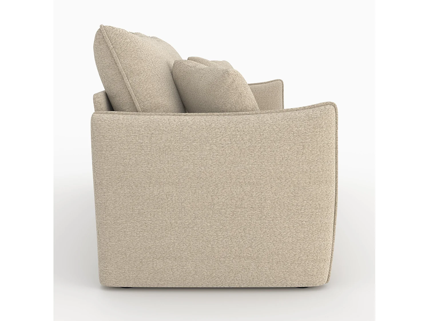 Divano letto 3 posti in tessuto effetto lino beige - Céleste