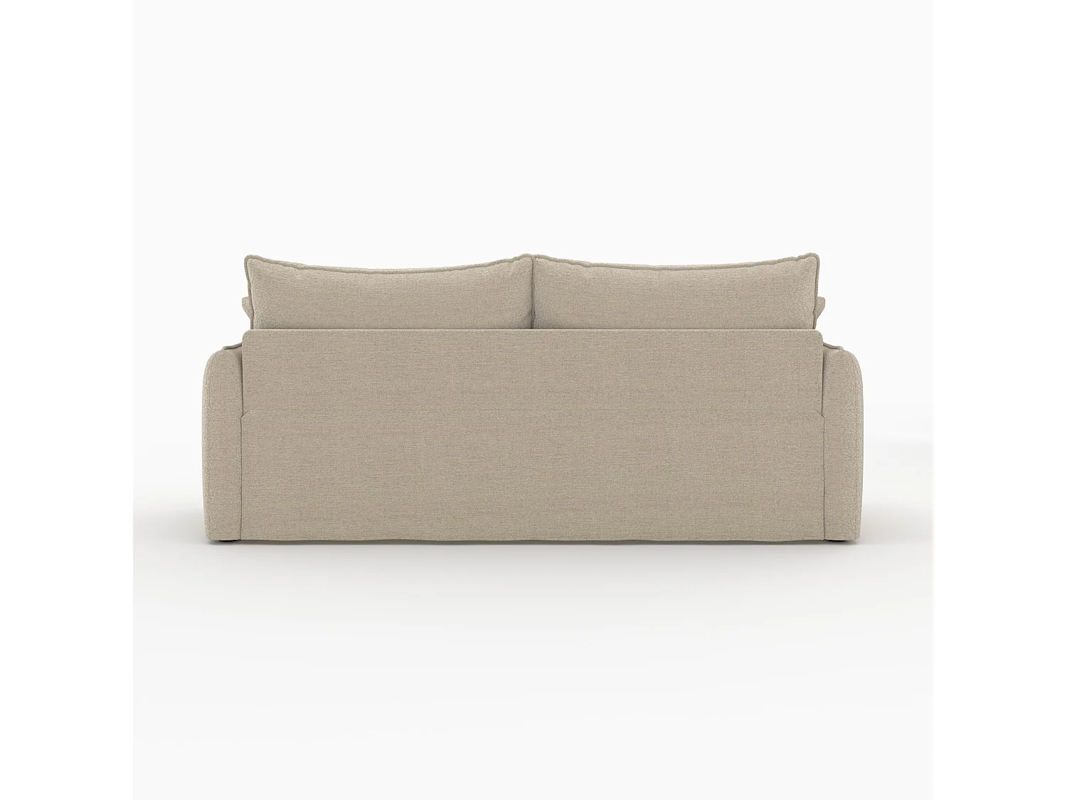 Divano letto 3 posti in tessuto effetto lino beige - Céleste