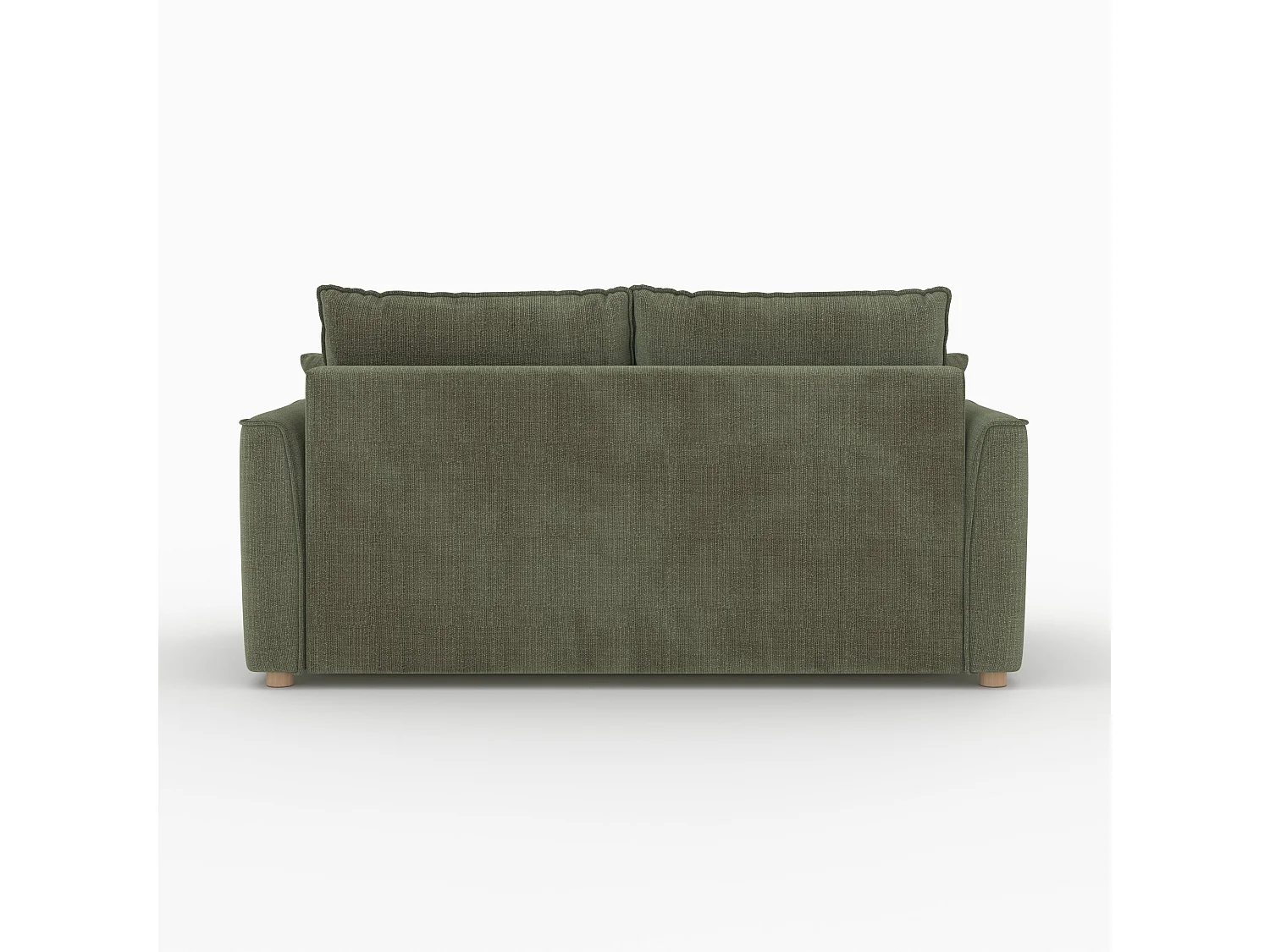 Canapé convertible 2 places en tissu texturé vert kaki - Olympe