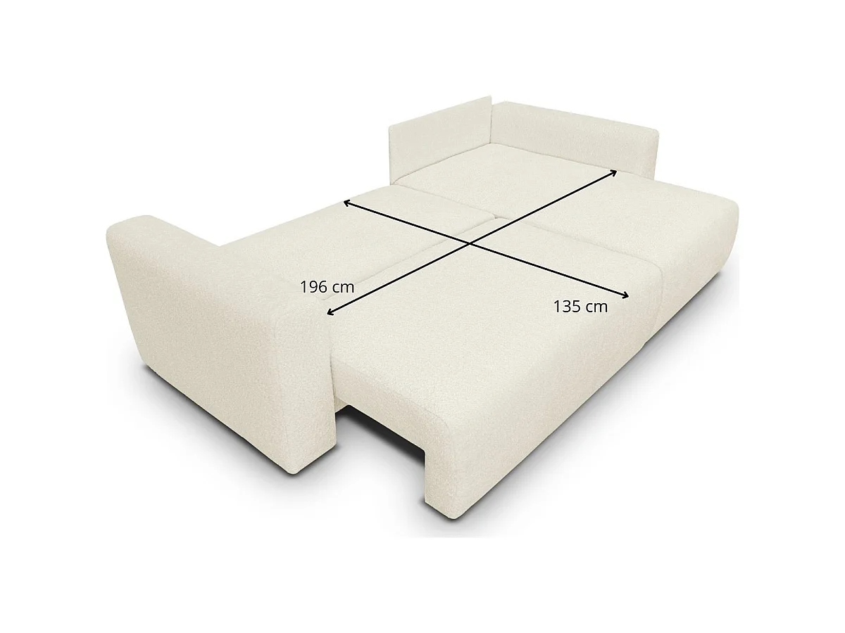 Canapé d'angle convertible 4 places avec coffre en tissu beige DAVIS