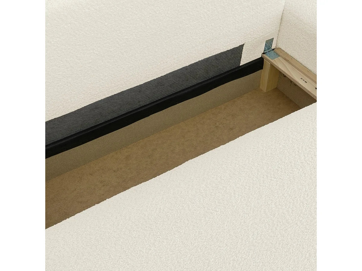 Canapé d'angle convertible 4 places avec coffre en tissu beige DAVIS