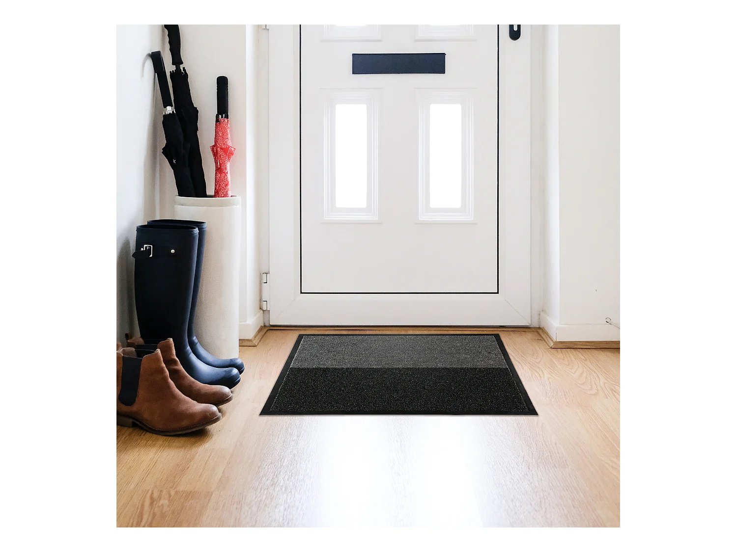 Paillasson Brossant "2 en 1" 50x70cm Noir & Gris