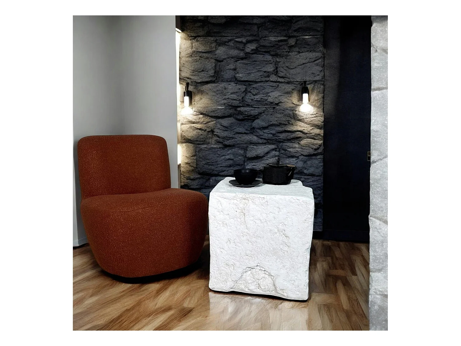 Sellette effet pierre 46 cm TRINITE