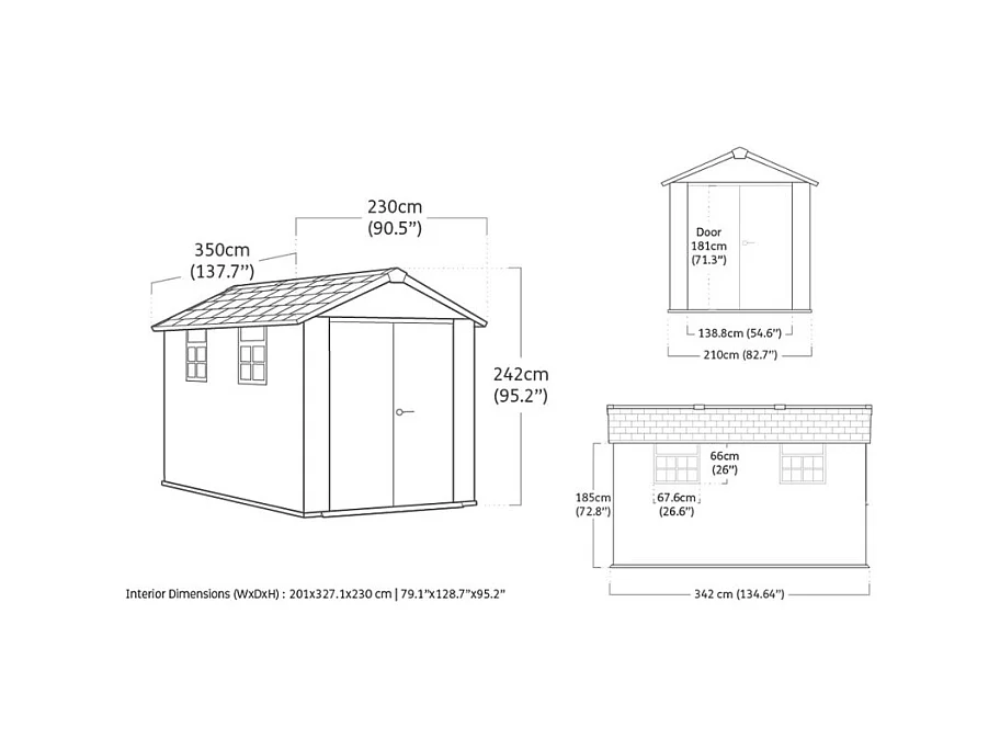 Casetta in resina BROSSIUM® OAKLAND 7511 - 8m² - Grigio