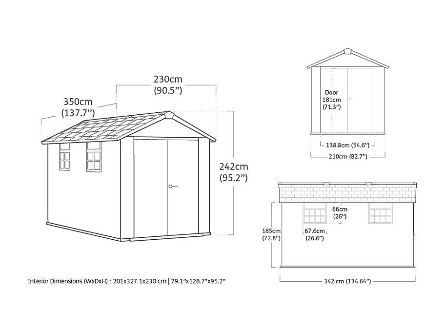 Casetta in resina BROSSIUM® OAKLAND 7511 - 8m² - Grigio