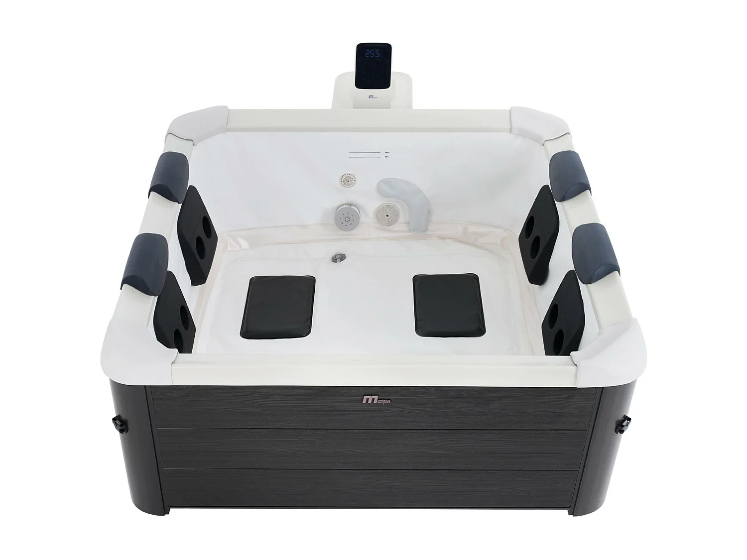 Spa rigide MSPA 6 places 4 coussins hydromassages. 8 filtres et bâche incluse 160 cm x 65 cm