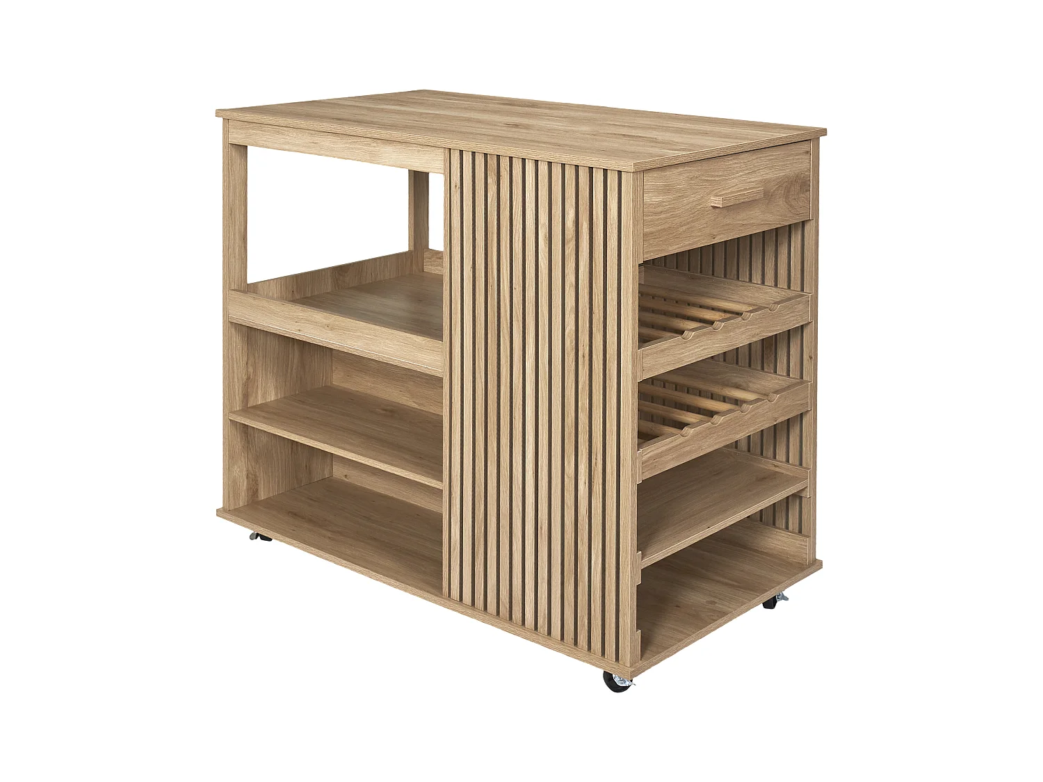 Ilot de Cuisine Design "Klaus" 105cm Marron