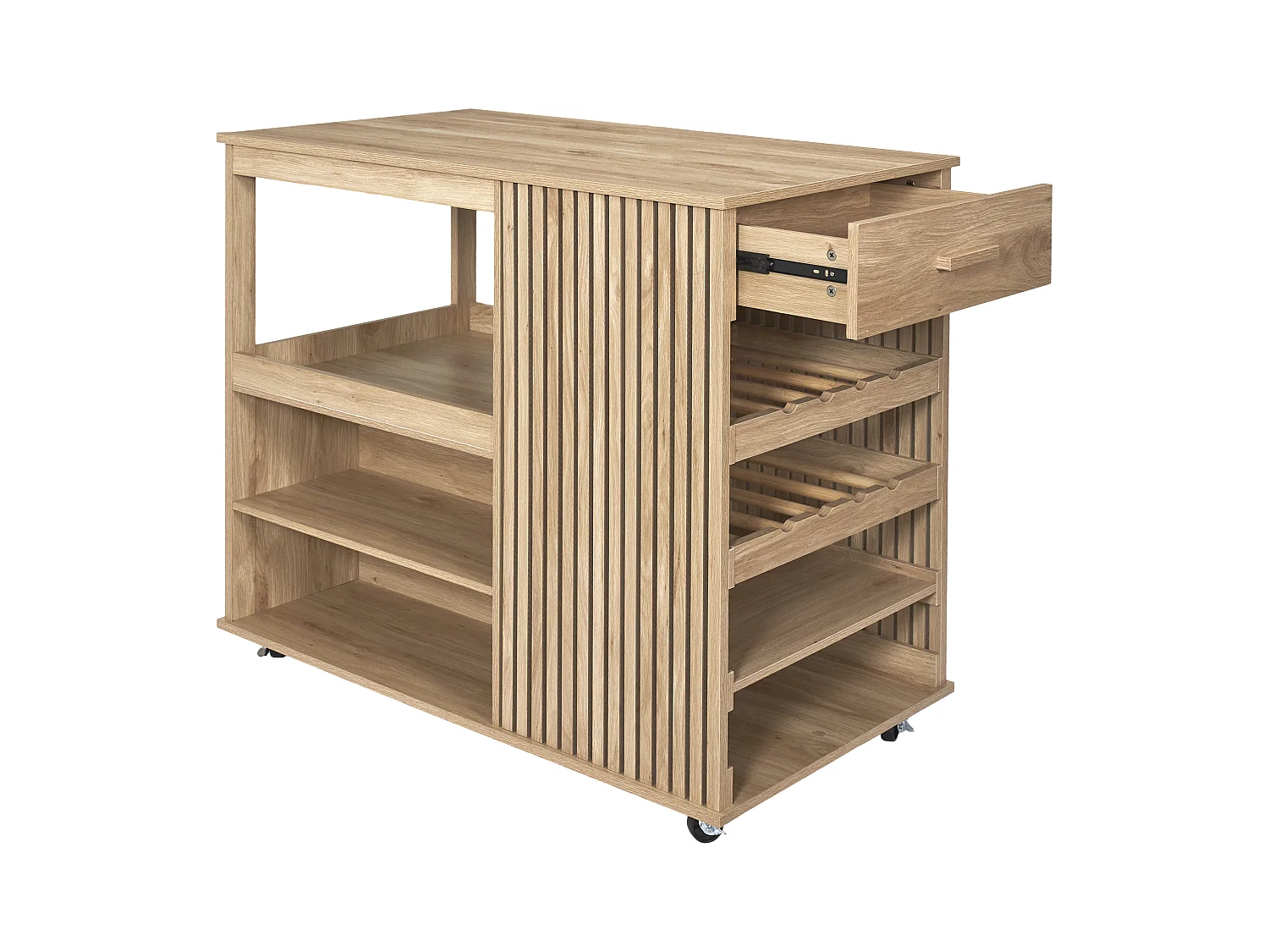 Ilot de Cuisine Design "Klaus" 105cm Marron