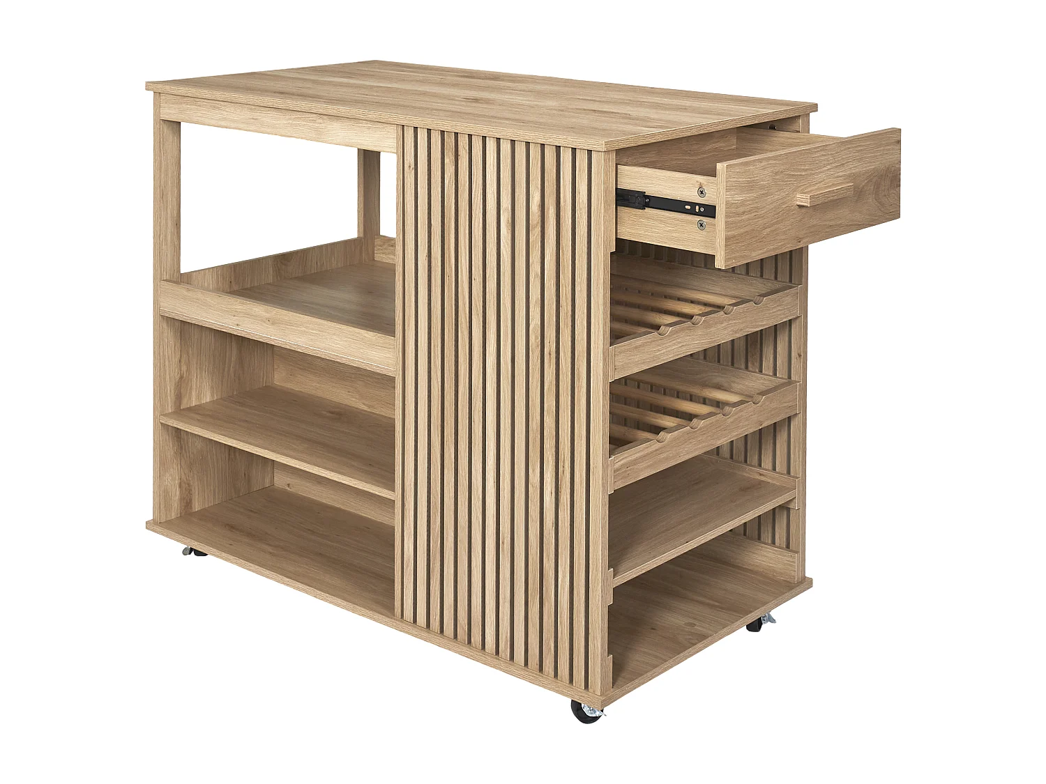 Ilot de Cuisine Design "Klaus" 105cm Marron