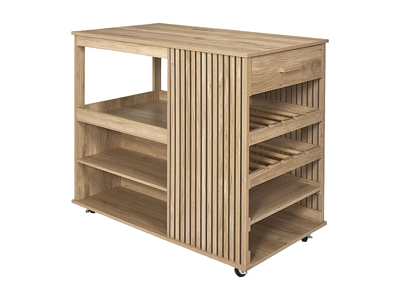 Ilot de Cuisine Design "Klaus" 105cm Marron