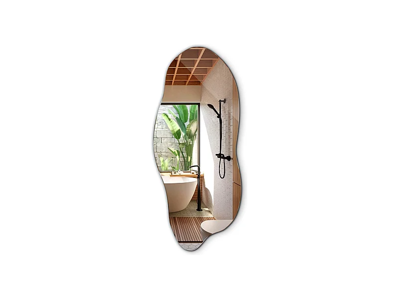 Asymmetrischer Spiegel 35x80 cm – Moderne Wanddekoration für Wohnzimmer oder Badezimmer