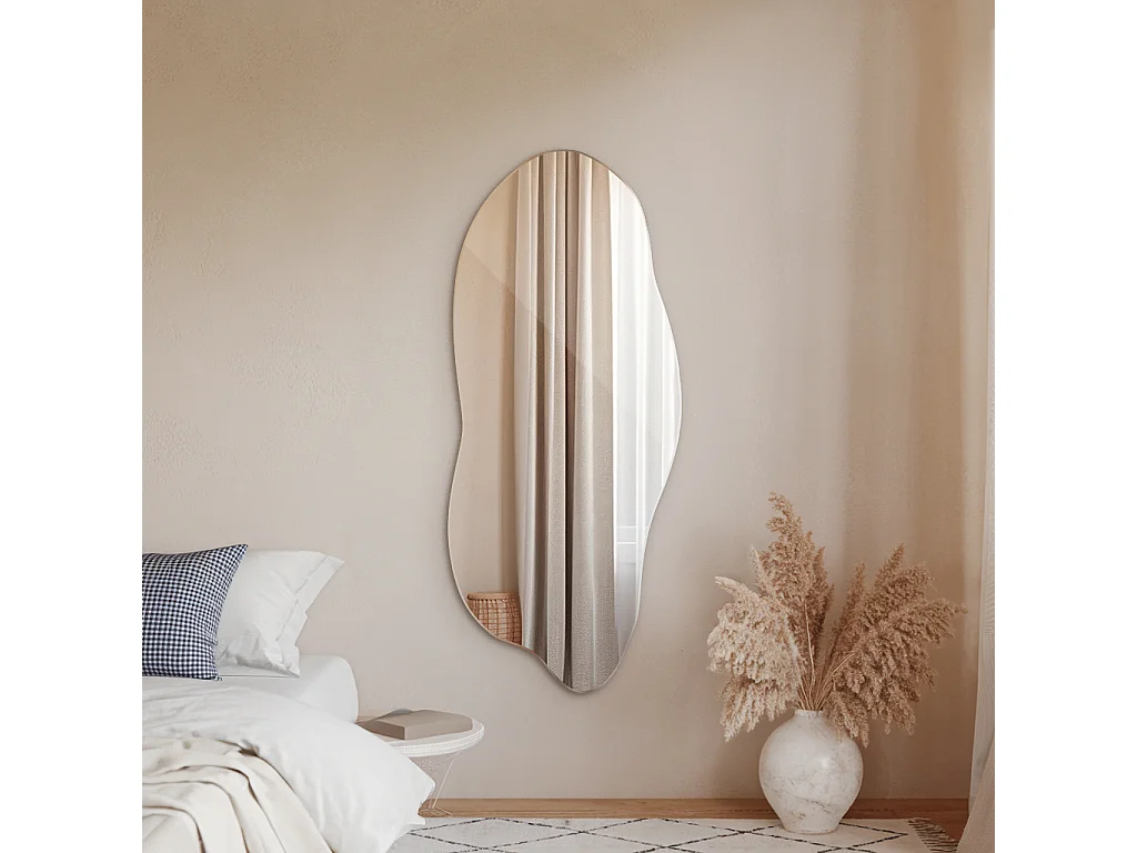 Asymmetrischer Spiegel 35x80 cm – Moderne Wanddekoration für Wohnzimmer oder Badezimmer