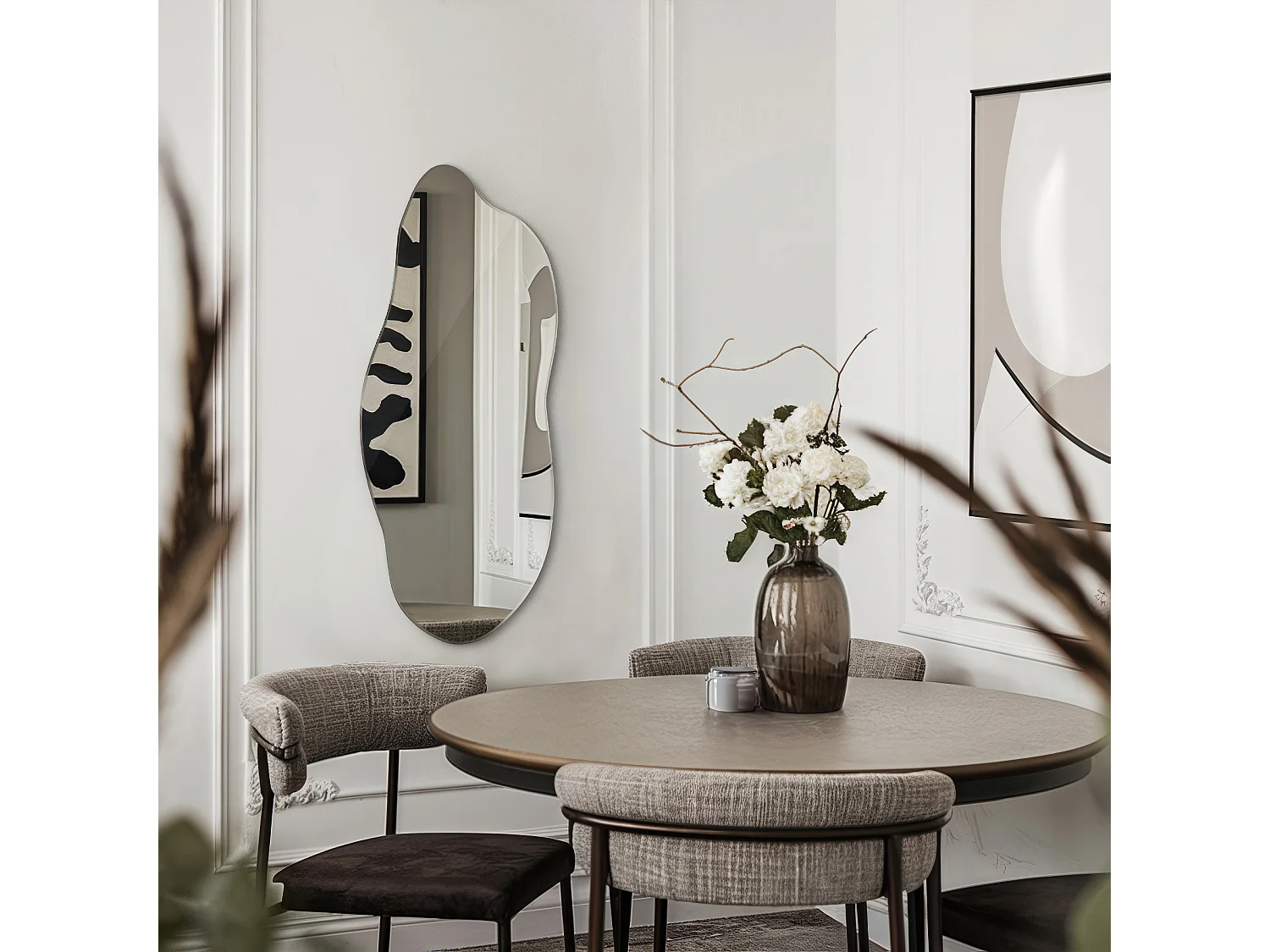 Asymmetrischer Spiegel 35x80 cm – Moderne Wanddekoration für Wohnzimmer oder Badezimmer