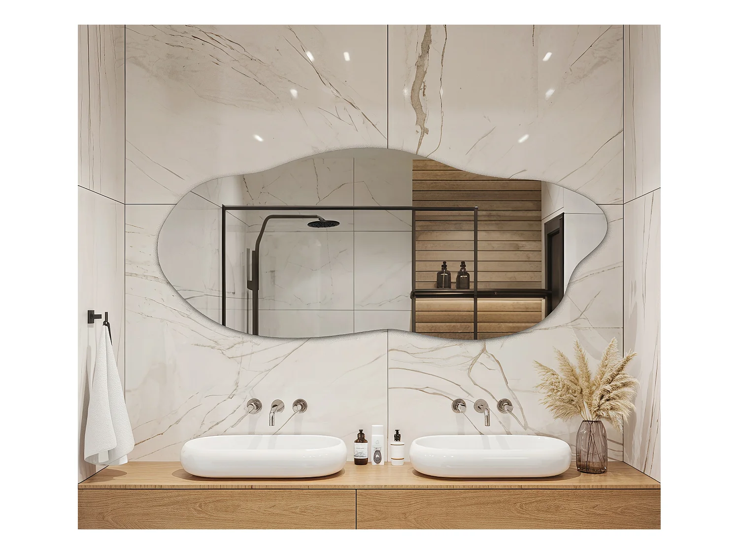 Unförmiger Spiegel 40x90 cm – Ausgefallenes Design für Schlafzimmer, Flur oder Büro