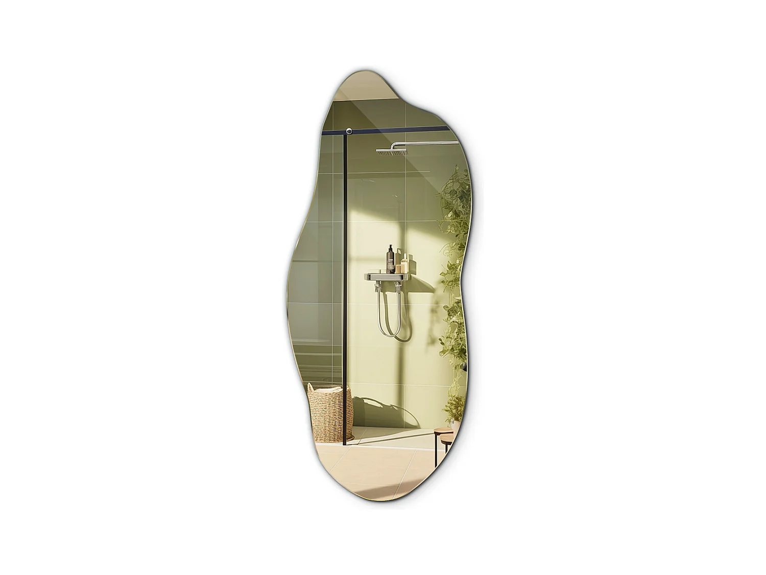 Miroir Murale Forme Irrégulière 40x90 cm – Design Original pour Chambre, Entrée ou Bureau