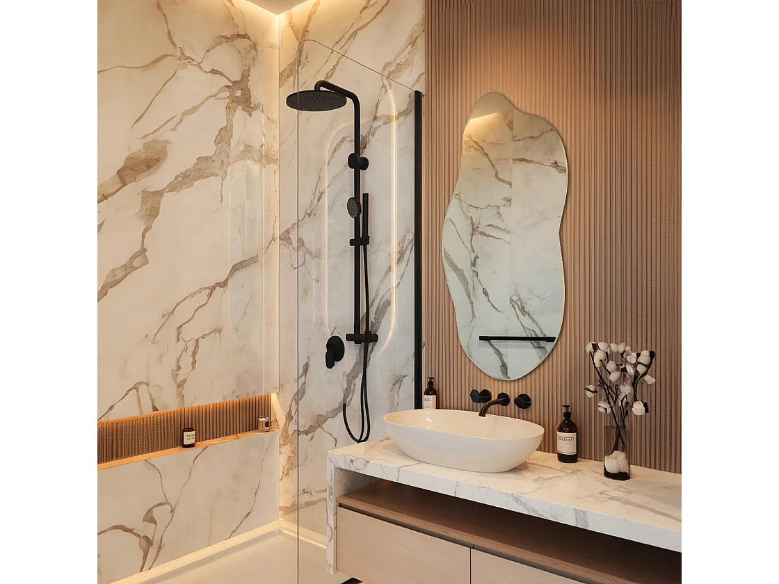 Miroir Murale Forme Irrégulière 40x90 cm – Design Original pour Chambre, Entrée ou Bureau