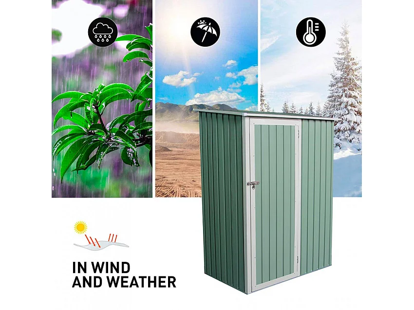 Casetta da giardino in lamiera zincata e metallo verde MetalGreenMini