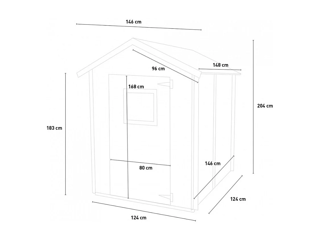 Abri de jardin en bois pour outils porte-fenêtre Cabanon VistaCabin