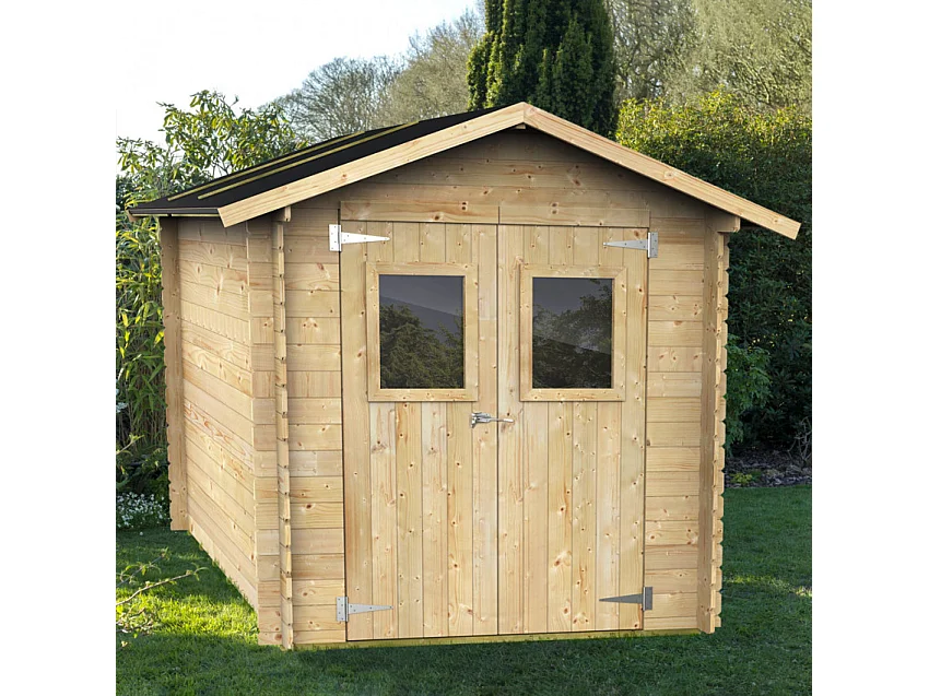 Abri de jardin double porte en bois pour les outils 198x198 MaxiTool