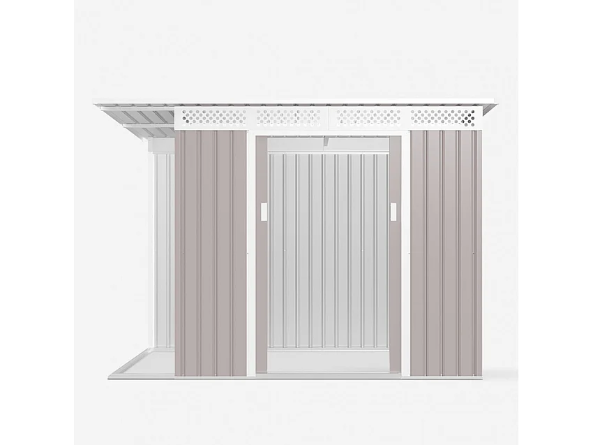 Cobertizo de jardín Tyrol de chapa galvanizada gris caseta de herramientas 257X142x184cm