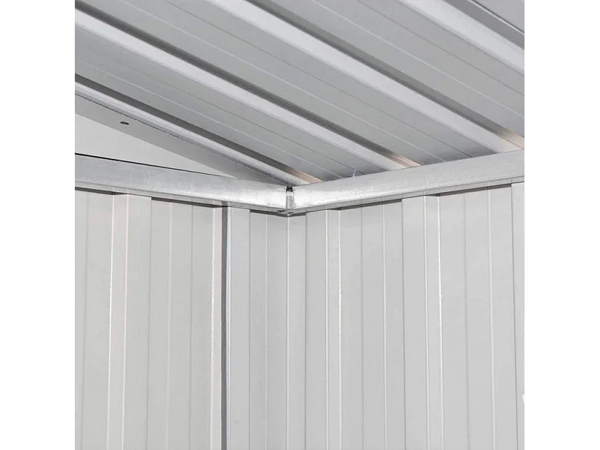 Cobertizo de jardín Tyrol de chapa galvanizada gris caseta de herramientas 257X142x184cm