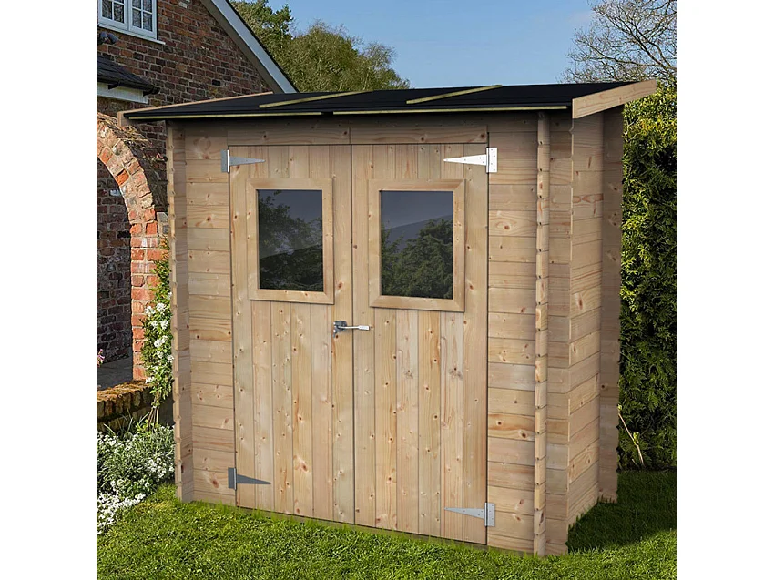 Gartenhaus aus Holz mit Werkzeugbox und Fenster Tür Hobby 198x98
