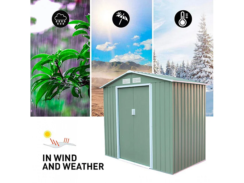 Casetta da giardino in lamiera per attrezzi 213x127x195cm SteelLine