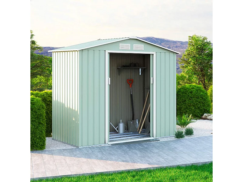 Casetta da giardino in lamiera per attrezzi 213x127x195cm SteelLine