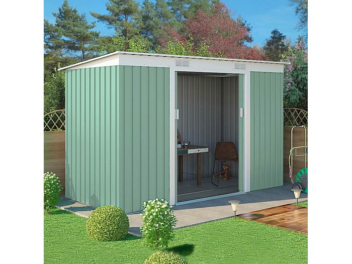 Abri de jardin en tôle galvanisée verte SteelGreenBox