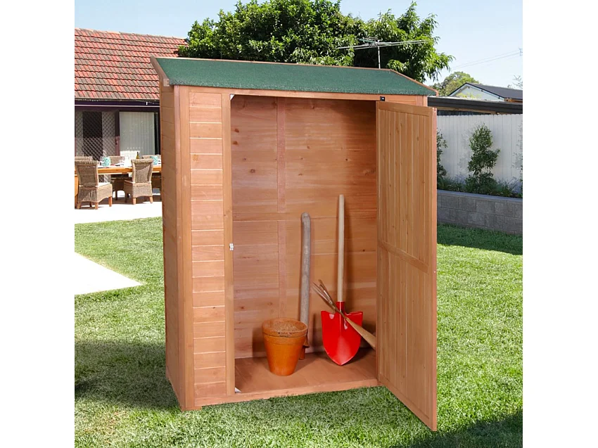 Casa armario para exteriores de madera para herramientas de jardín Smew