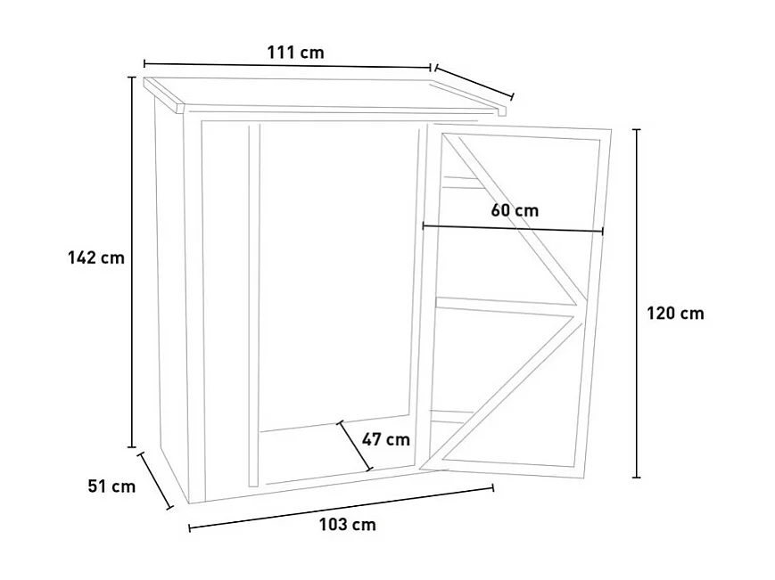 Casa armario para exteriores de madera para herramientas de jardín Smew