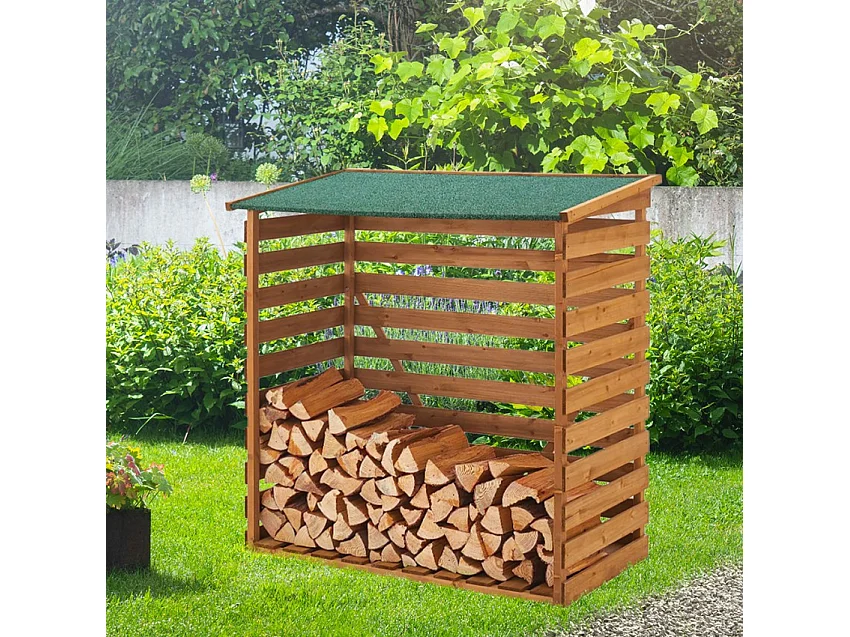 Abri de jardin pour bois de chauffage extérieur 116x65x123cm BoisBox