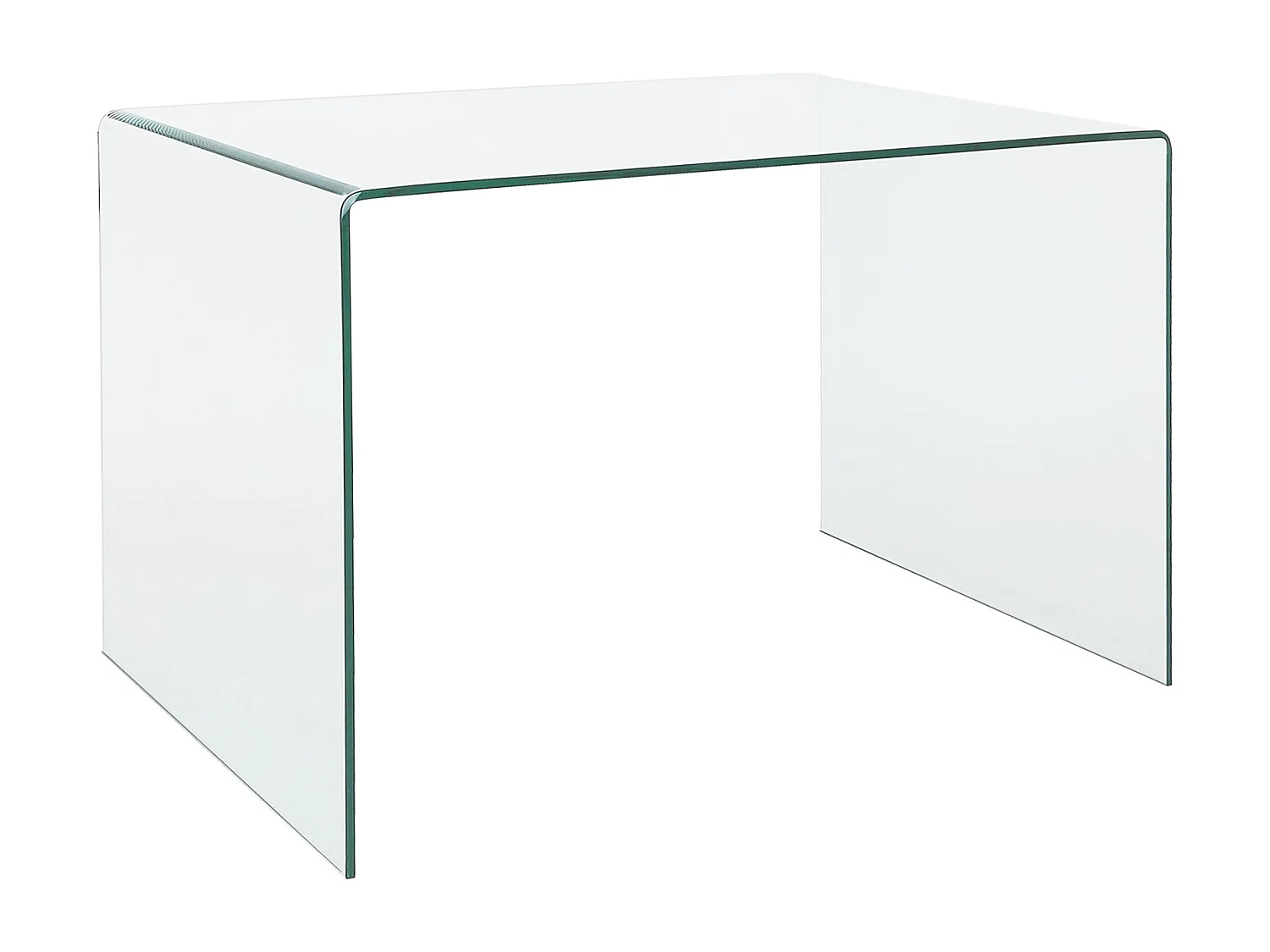 Scrivania Scrittoio da Ufficio Studio Soggiorno in Vetro Curvato Design Curvo Stile Moderno Minimal Chic - Luxury Z-09 - 120 x 74 x 70 cm Trasparente