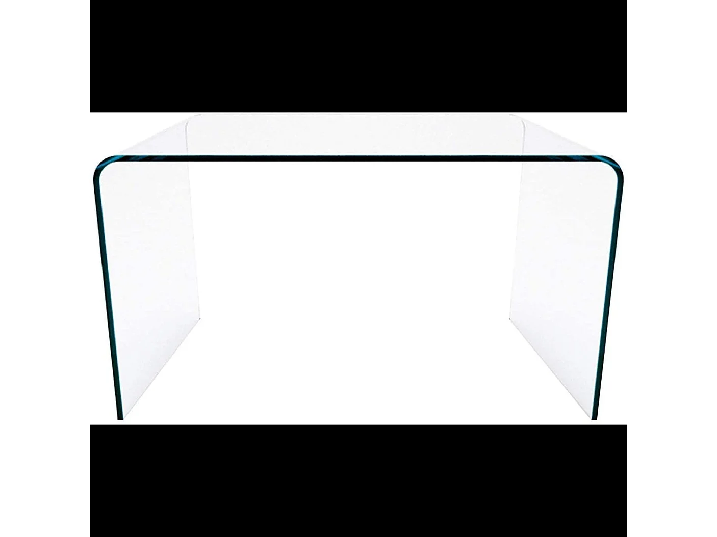 Scrivania Scrittoio da Ufficio Studio Soggiorno in Vetro Curvato Design Curvo Stile Moderno Minimal Chic - Luxury Z-09 - 120 x 74 x 70 cm Trasparente