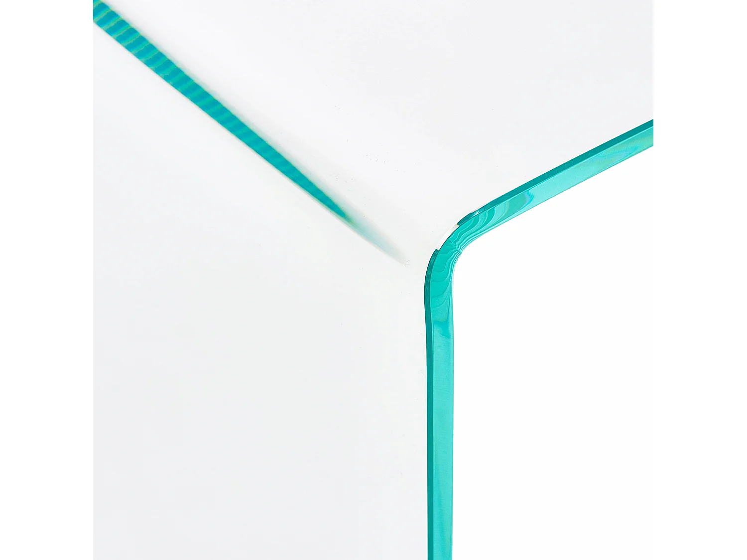 Scrivania Scrittoio da Ufficio Studio Soggiorno in Vetro Curvato Design Curvo Stile Moderno Minimal Chic - Luxury Z-09 - 120 x 74 x 70 cm Trasparente