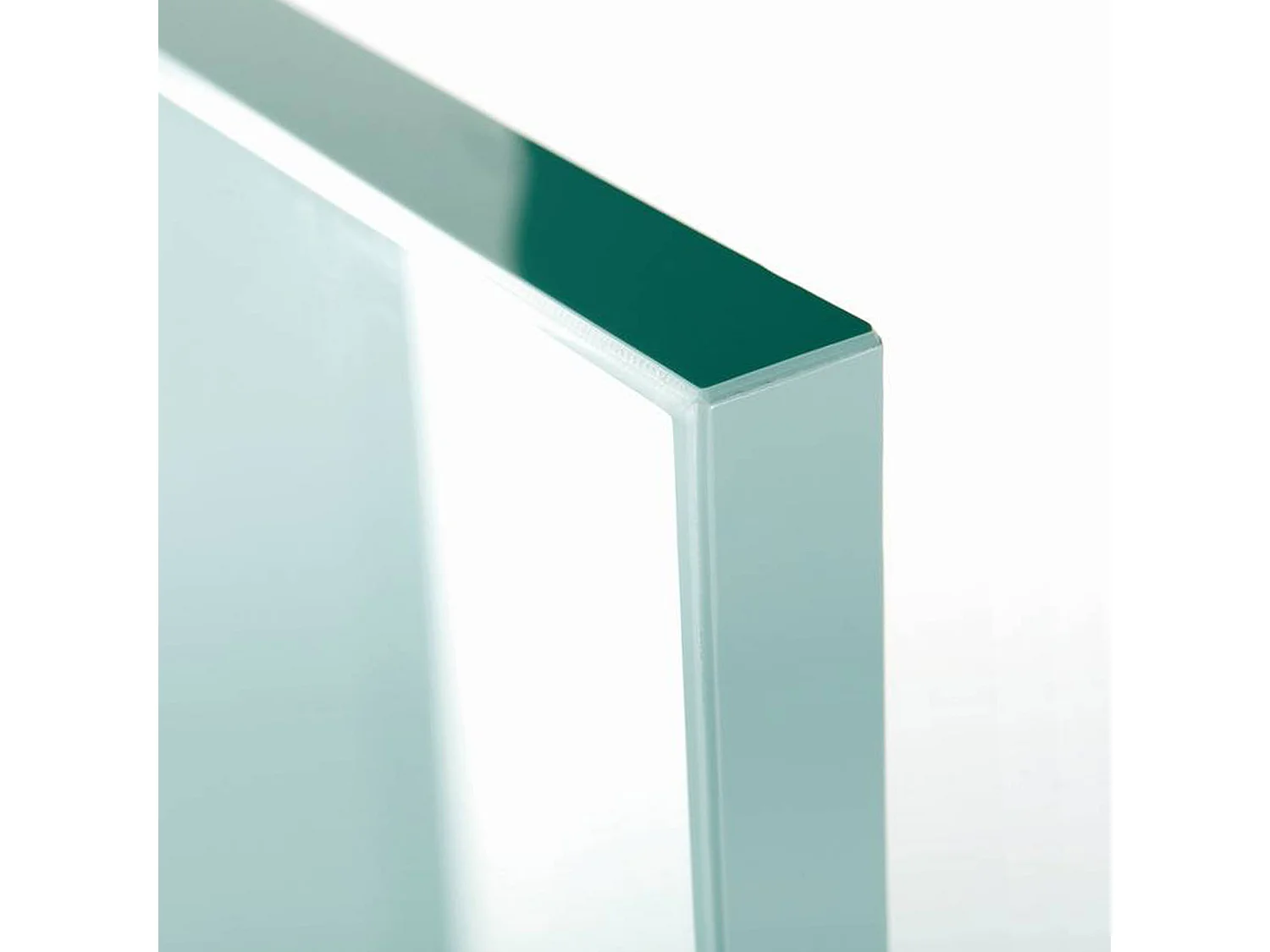 Scrivania Scrittoio da Ufficio Studio Soggiorno in Vetro Curvato Design Curvo Stile Moderno Minimal Chic - Luxury Z-09 - 120 x 74 x 70 cm Trasparente