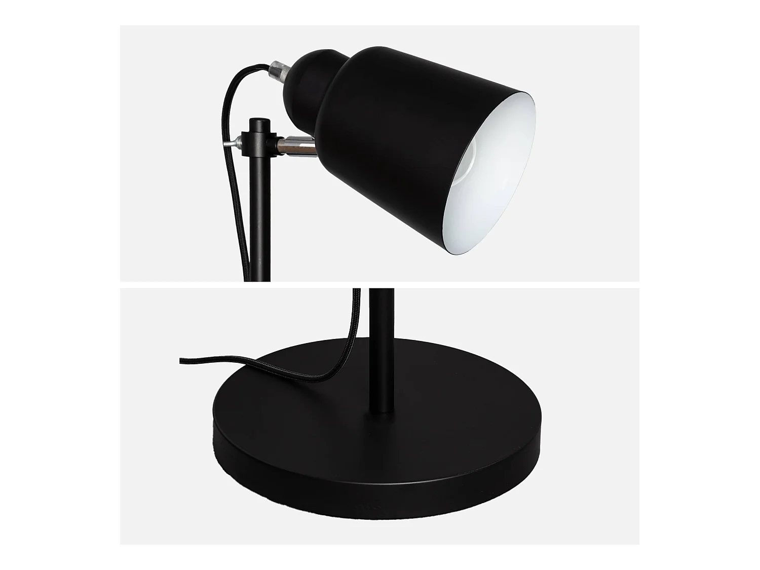 Lámpara de pie interior metal, 145cm negro