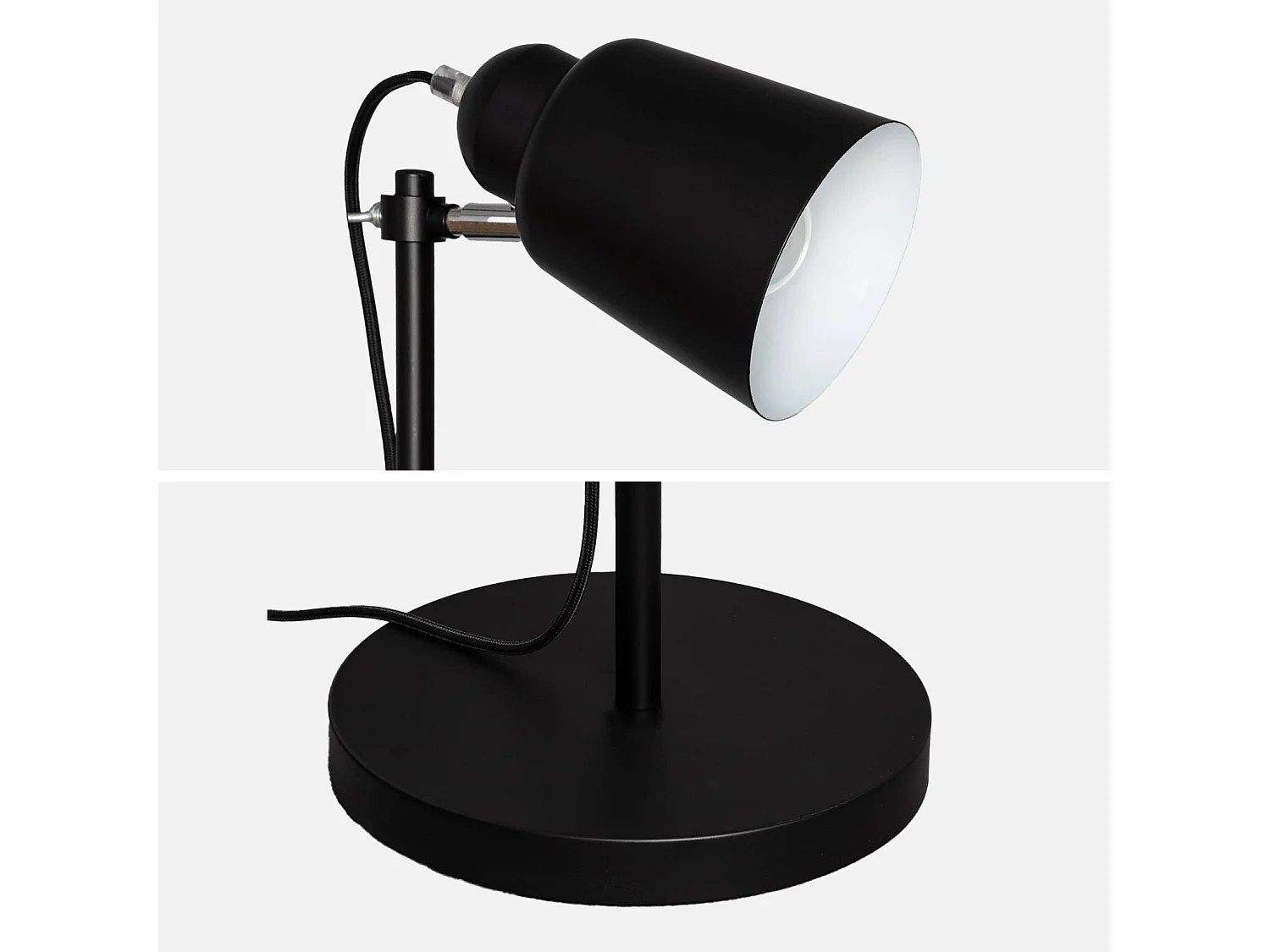 Lámpara de pie interior metal, 145cm negro