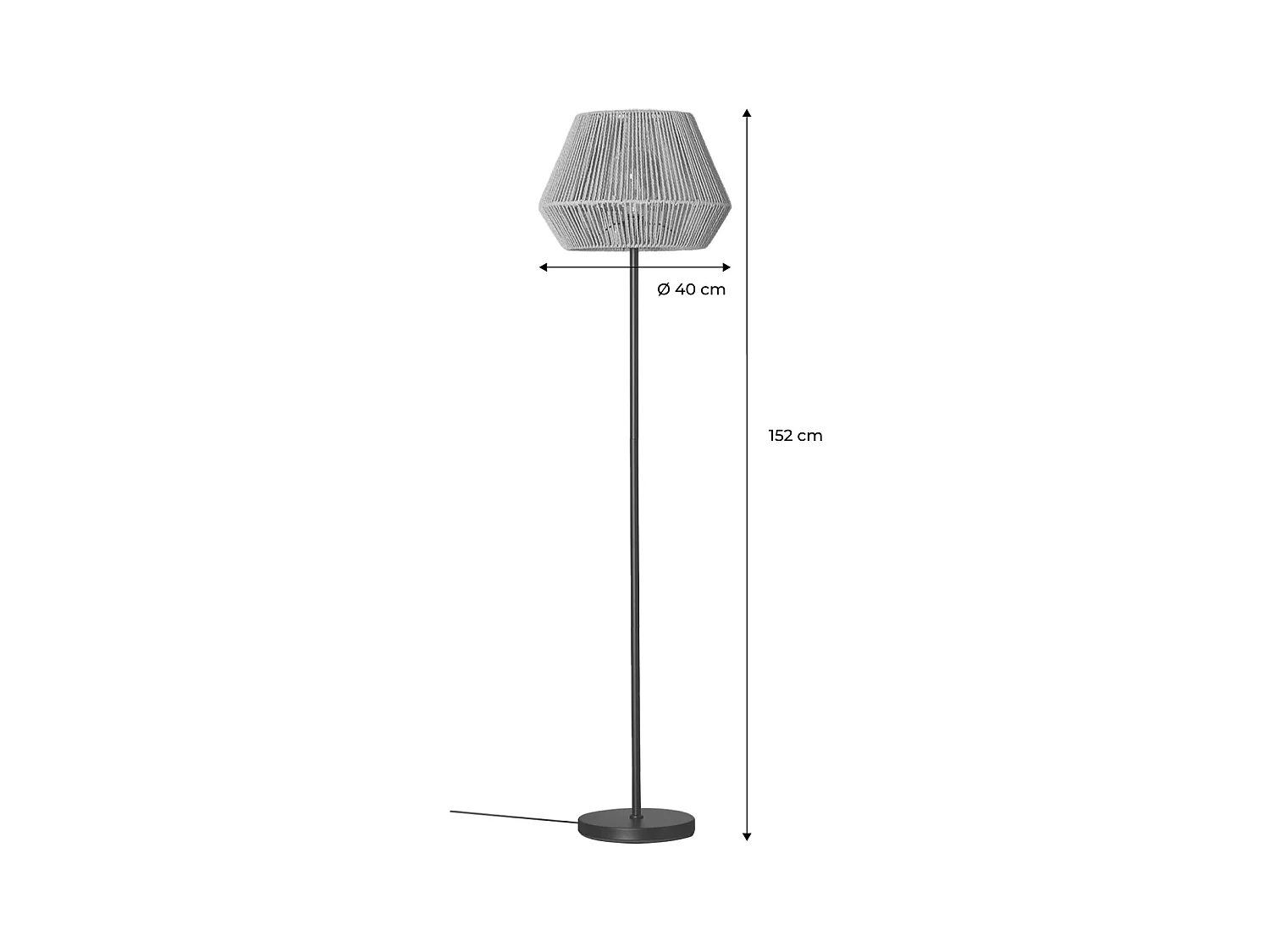 Lampadaire salon effet rotin Gabin naturel H 150cm